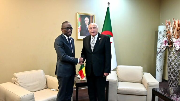 وزير الخارجية السيد أحمد عطاف يستقبل نظيره من جمهورية البنين السيد أولوشيغون أجادي بكاري