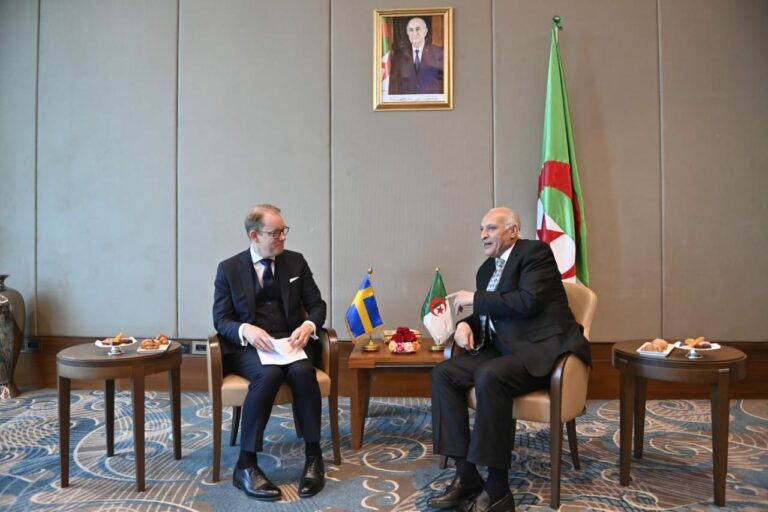 وزير الخارجية السيد أحمد عطاف يستقبل نظيره من مملكة السويد السيد توبياس بيلستروم