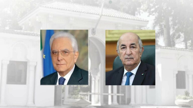 رئيس الجمهورية عبد المجيد تبون يتلقى مكالمة هاتفية من رئيس جمهورية إيطاليا