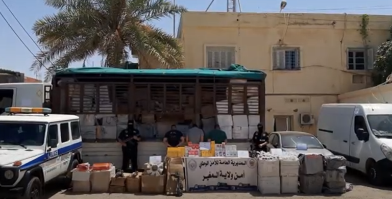 شرطة المغير تحبط محاولة تهريب بضاعة أجنبية الصنع تزيد قيمتها عن 27 مليار سنتيم
