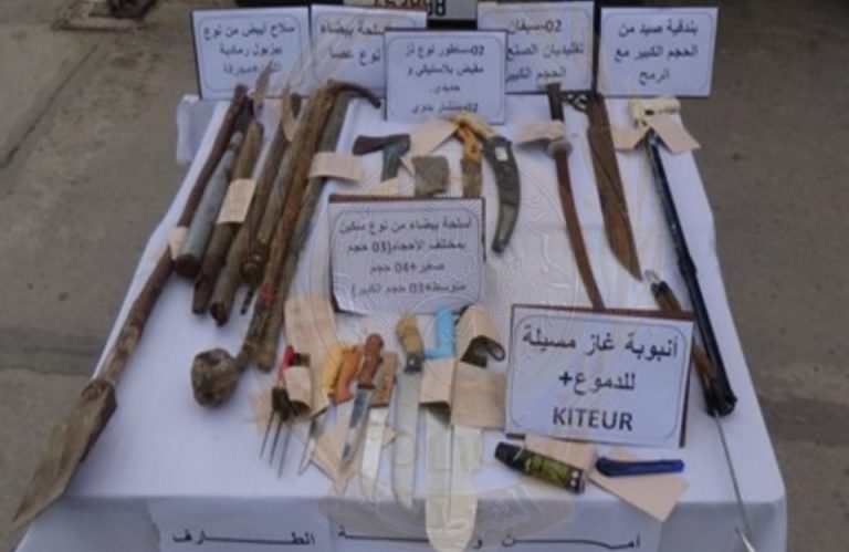 شرطة الطارف : توقيف شخصان ينشطان ضمن عصابة أحياء وحجز أسلحة بيضاء محظورة