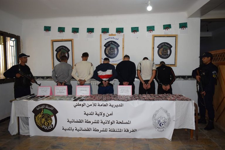 شرطة المدية : تفكيك شبكة إجرامية وحجز 12000 كبسولة من المؤثرات العقلية