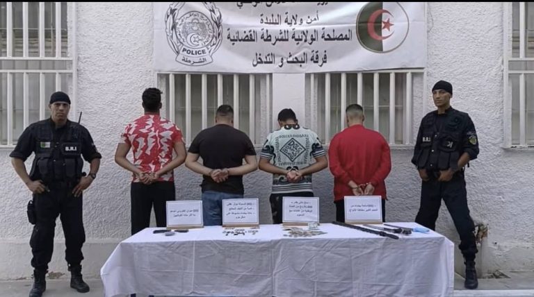 شرطة البليدة : عمليات متفرقة تسفر عن توقيف 07 أشخاص وحجز كمية من المخدرات والأسلحة البيضاء