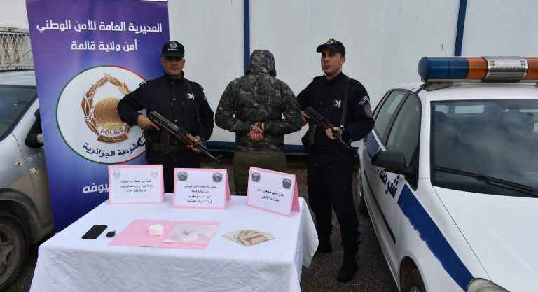 شرطة قالمة توقف شخص وتحجز 10.93 غرام من المخدرات الصلبة “كوكايين”