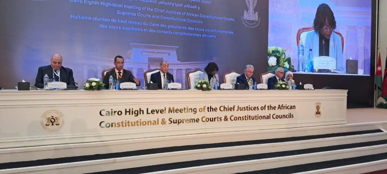 اليوم الاول من إجتماع القاهرة الثامن رفيع المستوى لرؤساء المحاكم الدستورية والمحاكم العليا والمجالس الدستورية الإفريقية