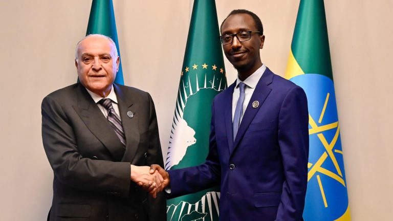 أحمد عطاف يتحادث مع وزير الشؤون الخارجية لجمهورية إثيوبيا الفيدرالية الديمقراطية