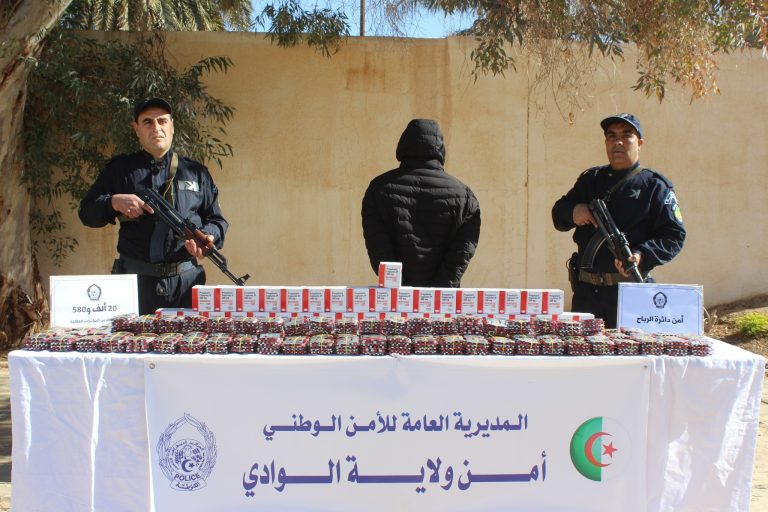 شرطة الوادي : توقيف شخص وحجز أزيد من 20 ألف كبسولة من المؤثرات العقلية