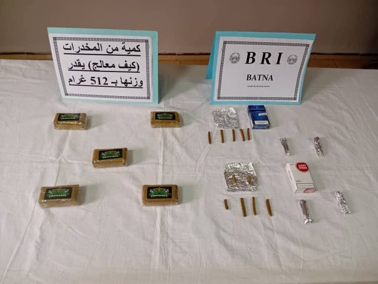 شرطة باتنة : توقيف شخص وحجز كمية من المخدرات يقدر وزنها بـ 512 غ (كيف معالج)