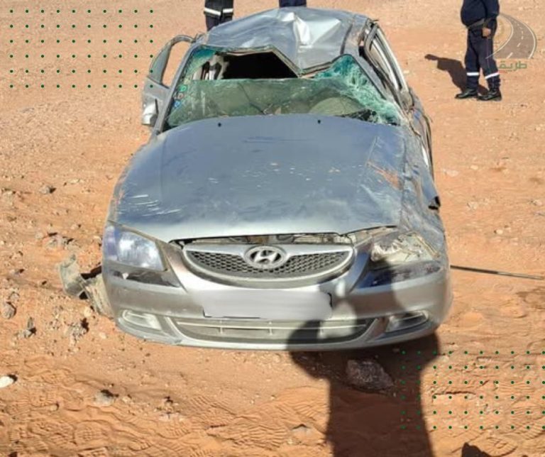 إصابة شخصين في انقلاب سيارة بالطريق الوطني رقم 3 بإن أمناس