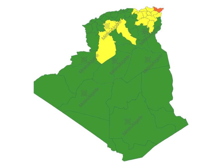 نشرة جوية خاصة: أمطار متساقطة بولايات عنابة والطارف