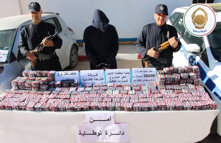شرطة بسكرة | توقيف شخص وحجز 36 ألف كبسولة من المؤثرات العقلية بلوطاية