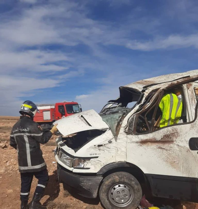 إصابة شخصين في حادث مرور بالطريق الوطني رقم 109
