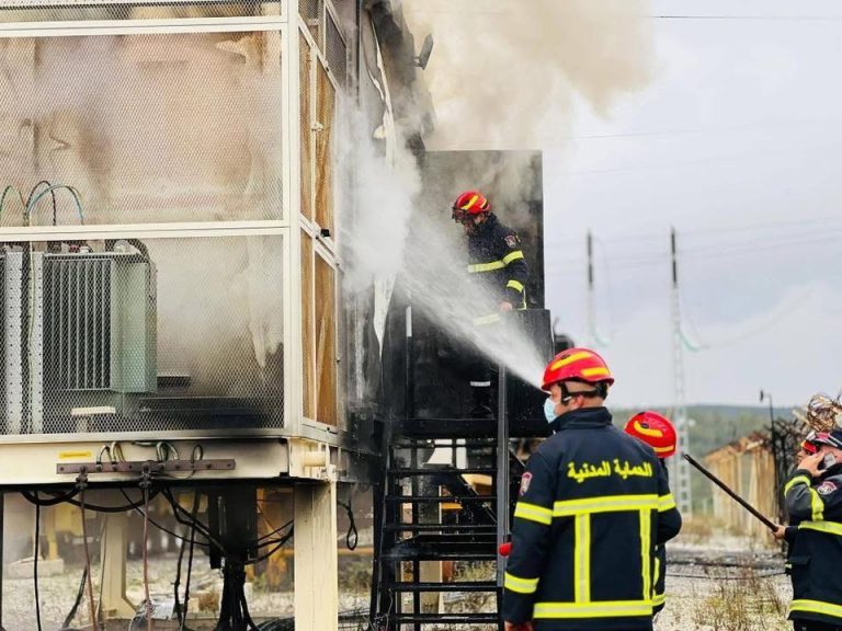 حريق بمحطة تحويل الكهرباء ذات الضغط العالي في منطقة تقيدة ببلدية بوثلجة بالطارف