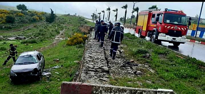 حادث مرور بالطريق الوطني رقم 16 بولاية سوق أهراس