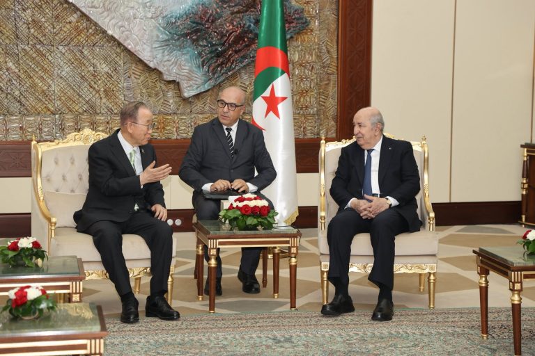 الجزائر استقبال رئيس الجمهورية السيد عبد_المجيد_تبون للأمين العام السابق للأمم المتحدة بان_كي_مون
