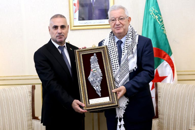 السيد عزوز ناصري رئيس مجلس الأمة يستقبل سفير دولة فلسطين لدى الجزائر
