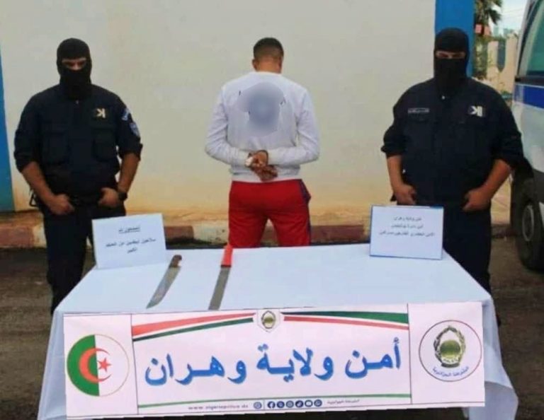 شرطة وهران توقف المتورط في الاخلال بالنظام العام والسكينة.