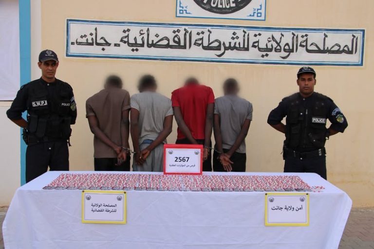 شرطة جانت تضع حد لشبكة إجرامية تنشط في مجال الإتجار غير المشروع في المؤثرات العقلية